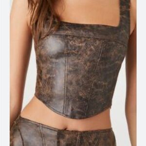 Forever 21 Brown Leather Top